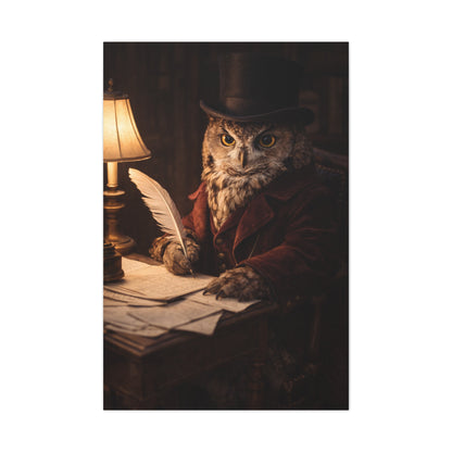 Gentleman Scholar Owl Portrait Wall Art & Canvas Print