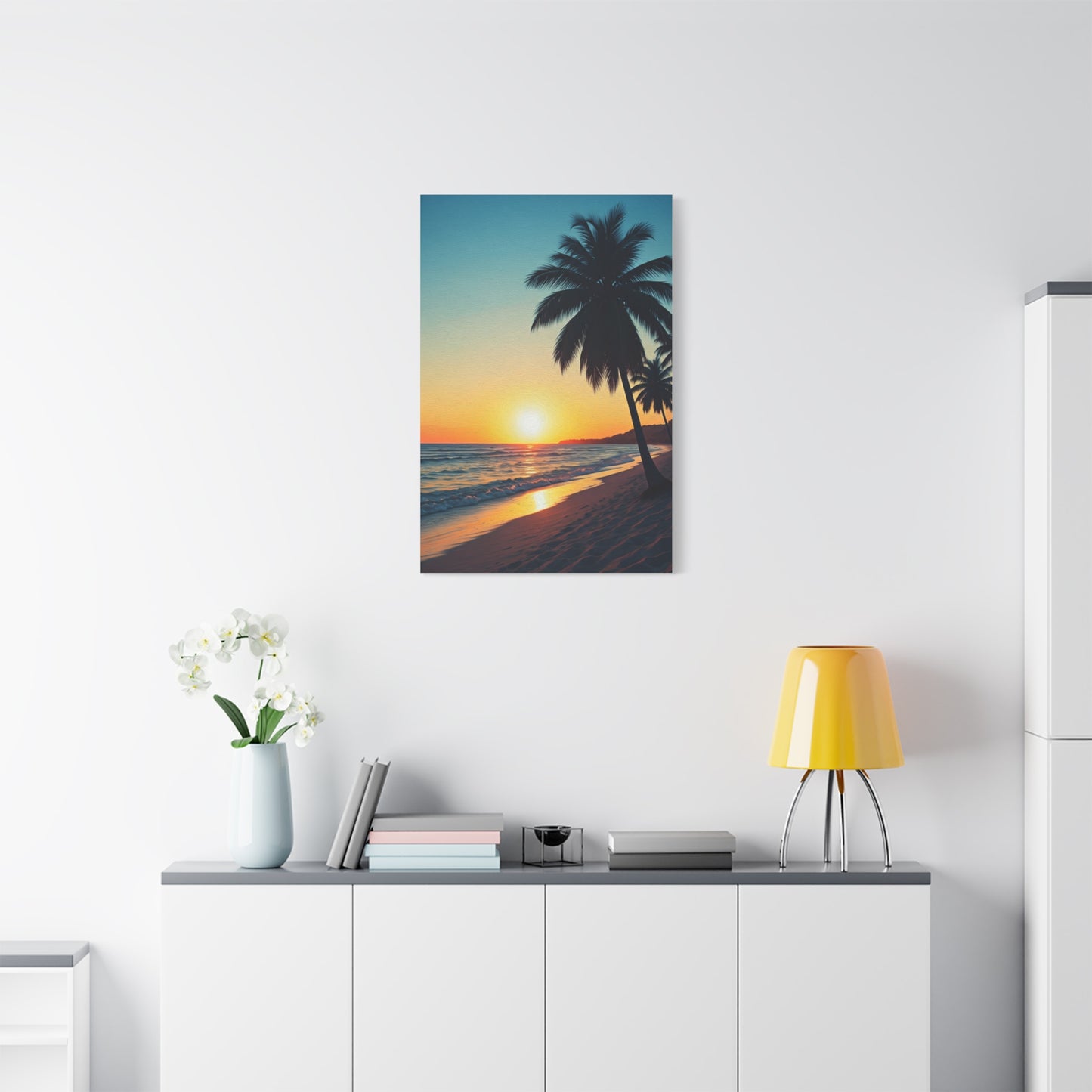 Palm Shore Sunset Escape Wall Art & Canvas Prints