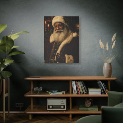 Elegant Black Santa Portrait Wall Art & Canvas Print