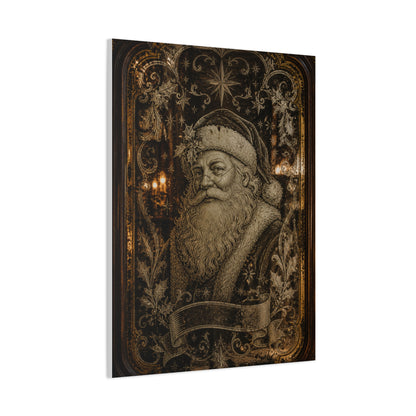 Victorian Etched Mirror Santa Wall Art & Canvas Print