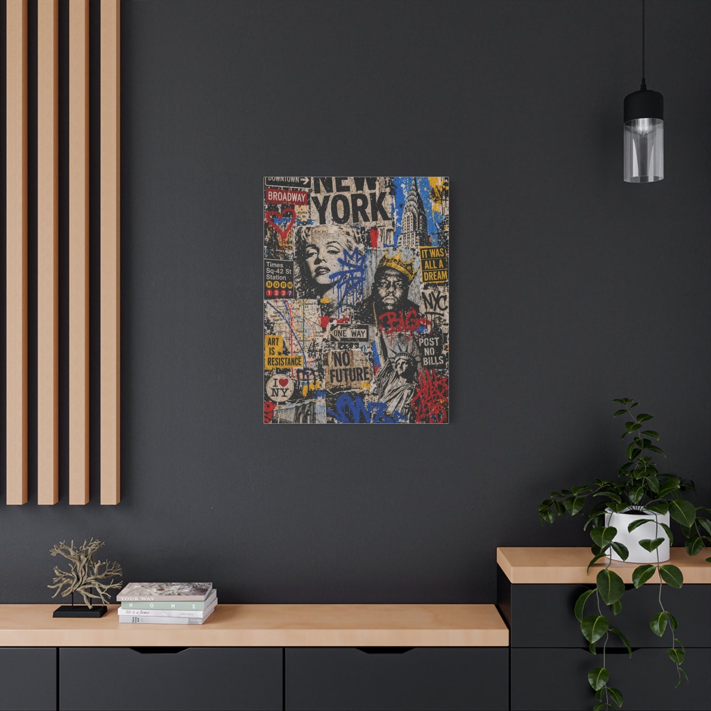 NYC Pop Graffiti Collage Statement Wall Art & Canvas Print