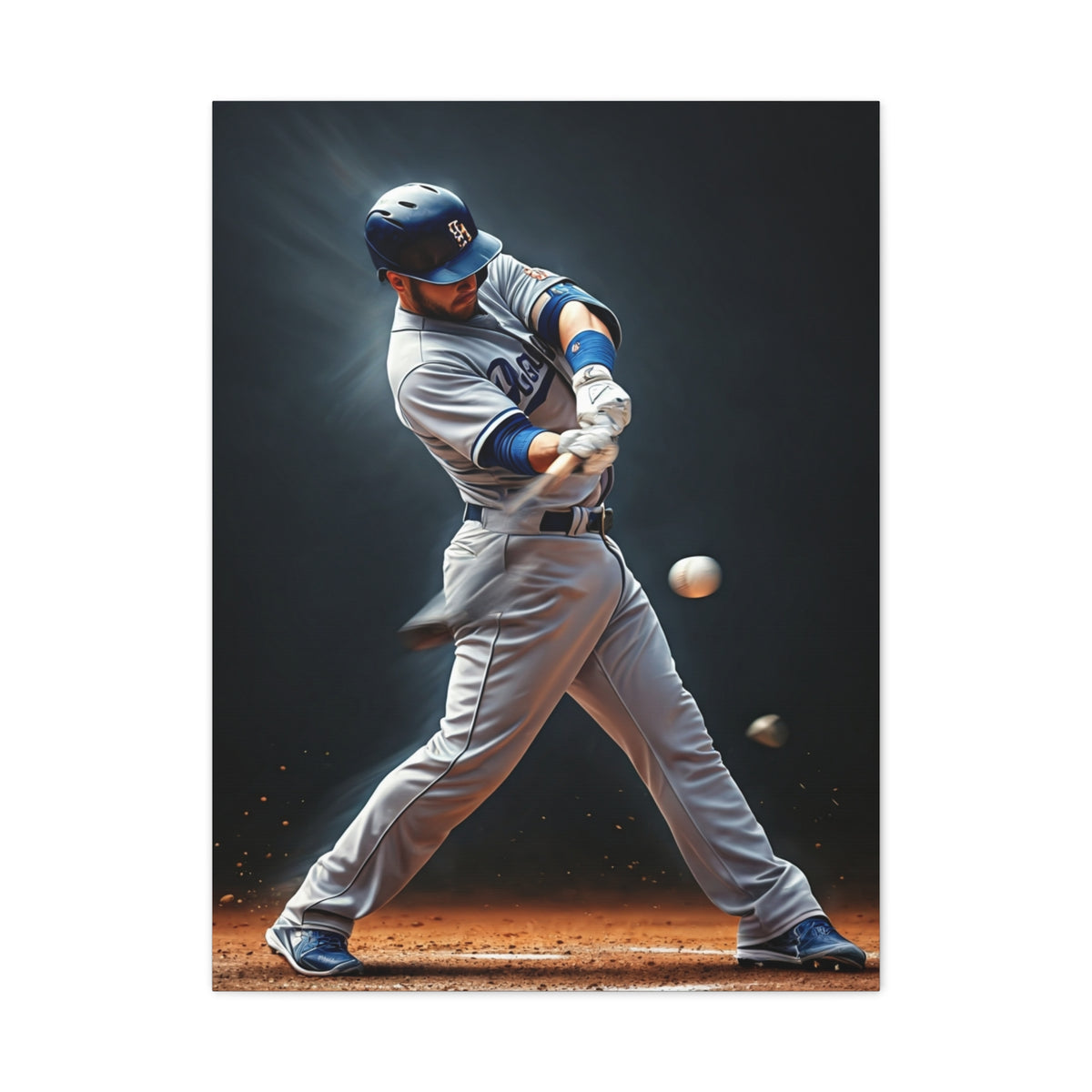Baseball Impact Swing Close Action Wall Art & Canvas Prints