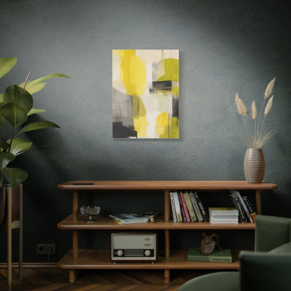 Citron and Charcoal Designer Abstract Wall Art & Canvas Print