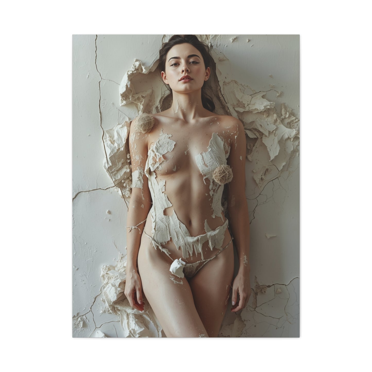 Textured Plaster Figure Composition Wall Art & Canvas Print