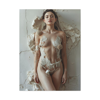 Textured Plaster Figure Composition Wall Art & Canvas Print
