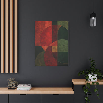Red and Emerald Geometric Abstract Wall Art & Canvas Print