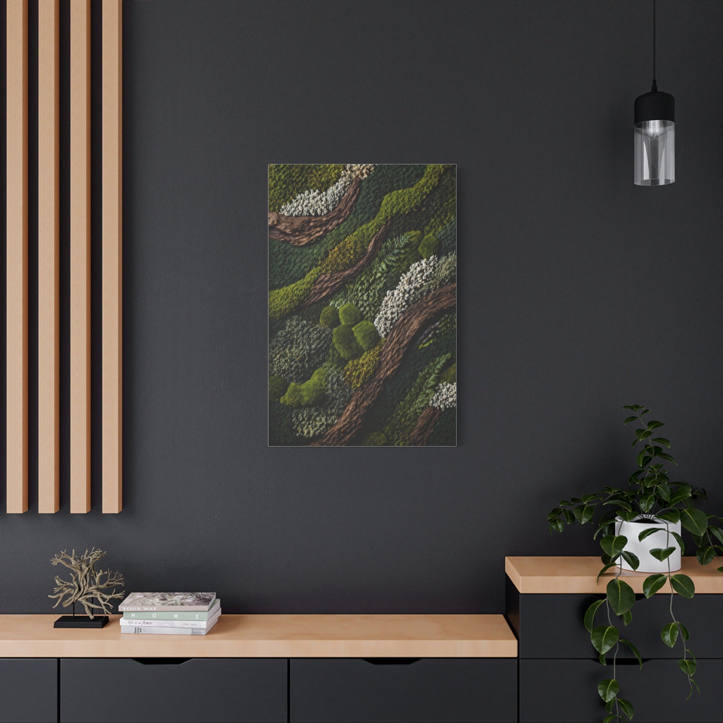 Biophilic Moss Landscape Texture Wall Art & Canvas Print