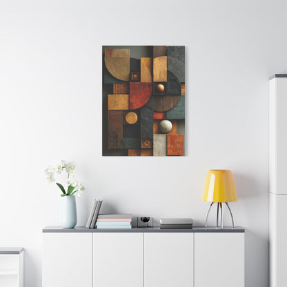 Sculptural Geometric Panel Abstract Wall Art & Canvas Print
