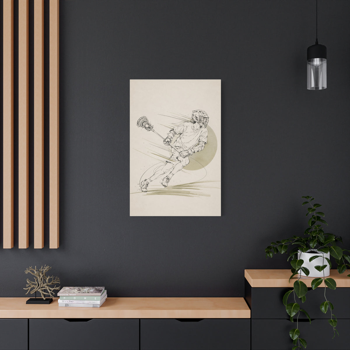 Minimal Lacrosse Motion Sports Wall Art & Canvas Print
