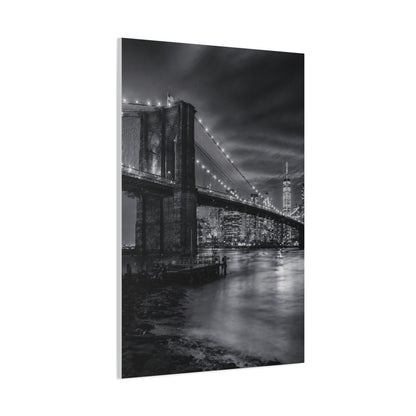 Brooklyn Bridge Night Panorama Wall Art & Canvas Print