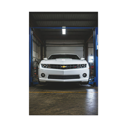 Chevrolet Camaro SS Hydraulic Lift Workshop Scene Wall Art & Canvas Prints