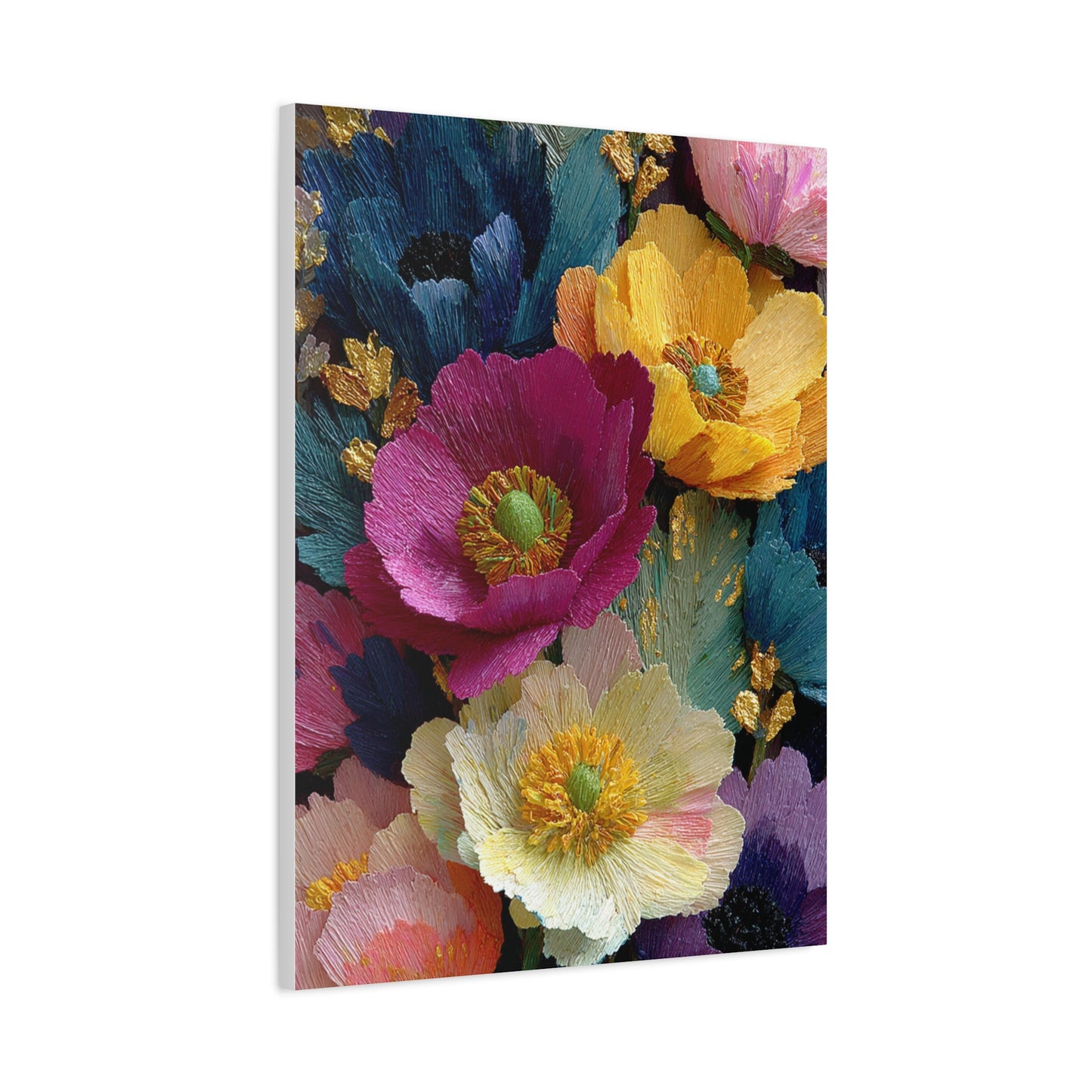 Textured Floral Relief Composition Wall Art & Canvas Print