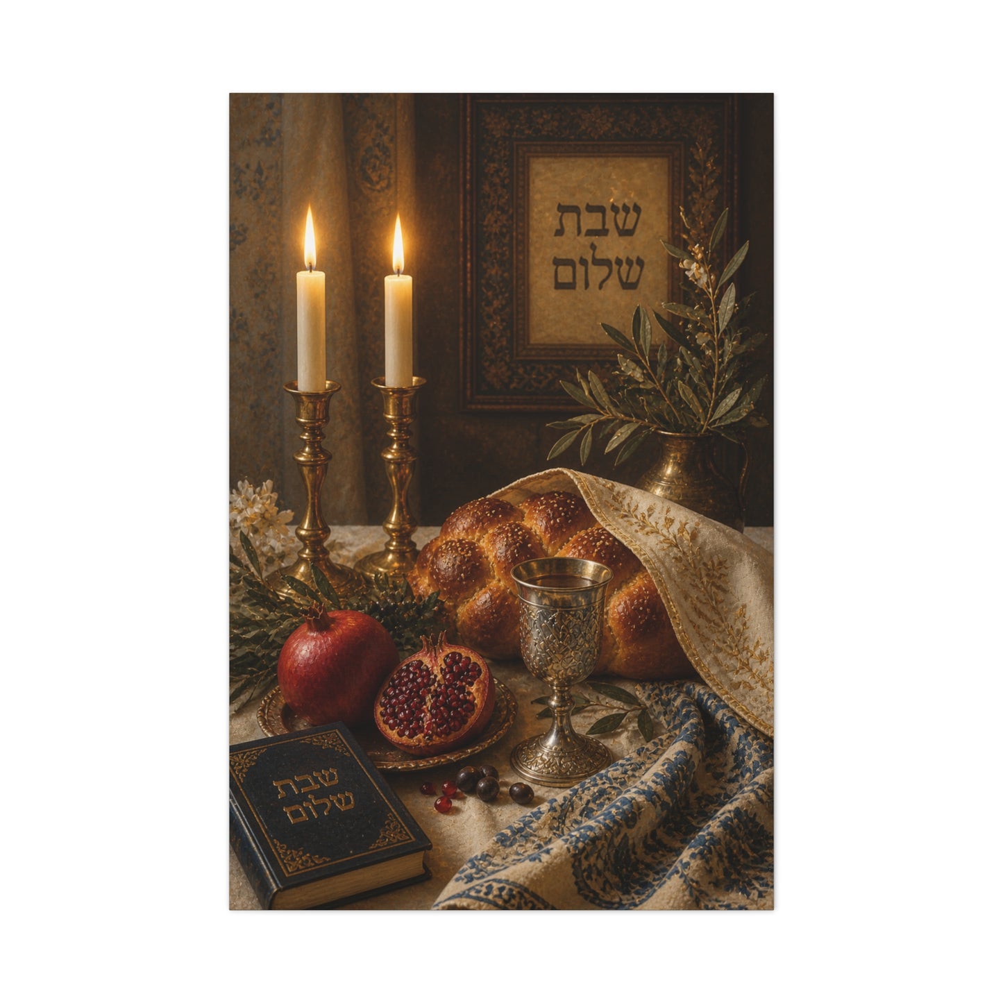 Shabbat Blessing Sacred Table Wall Art & Canvas Print