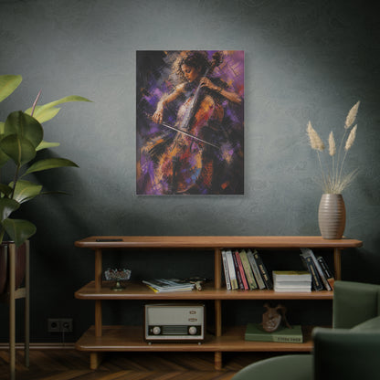 Abstract Cellist Motion Painting Wall Art & Canvas Print