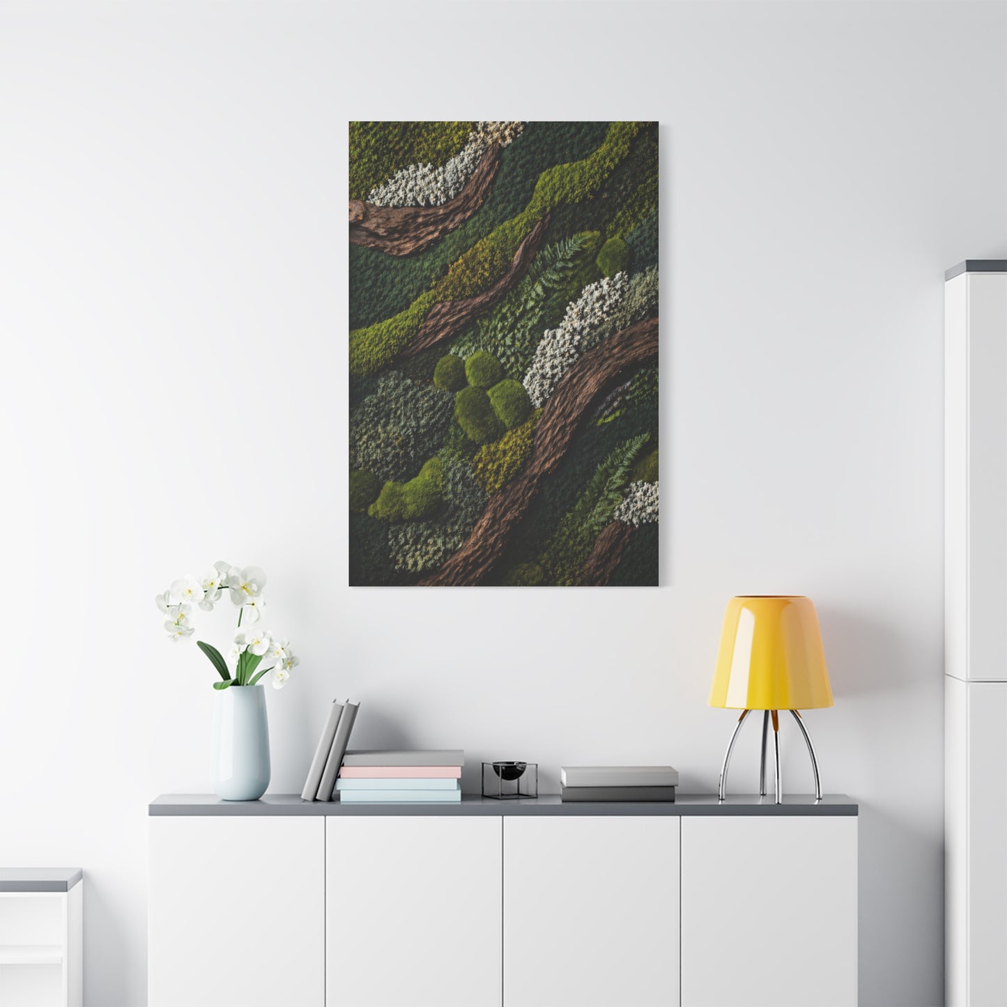 Biophilic Moss Landscape Texture Wall Art & Canvas Print