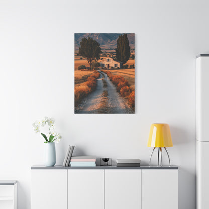 Farmhouse Gravel Lane Countryside Wall Art & Canvas Print