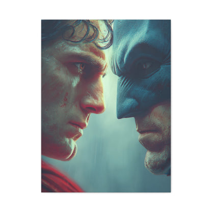 Batman vs Superman Intense Close-Up Poster Wall Art & Canvas Print