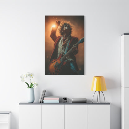 Guitarist in Spotlight Energy Wall Art & Canvas Print