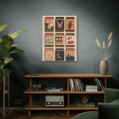 Retro Matchbox Romance Display Wall Art & Canvas Print
