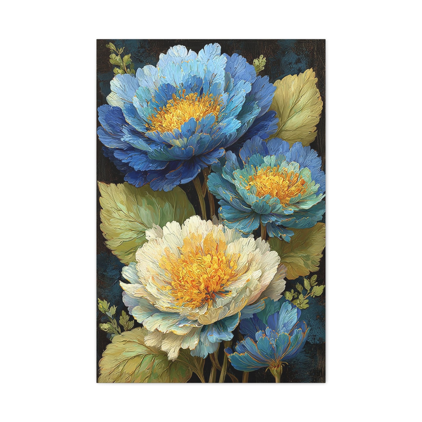 Blue Peony Bloom Elegance Wall Art & Canvas Print
