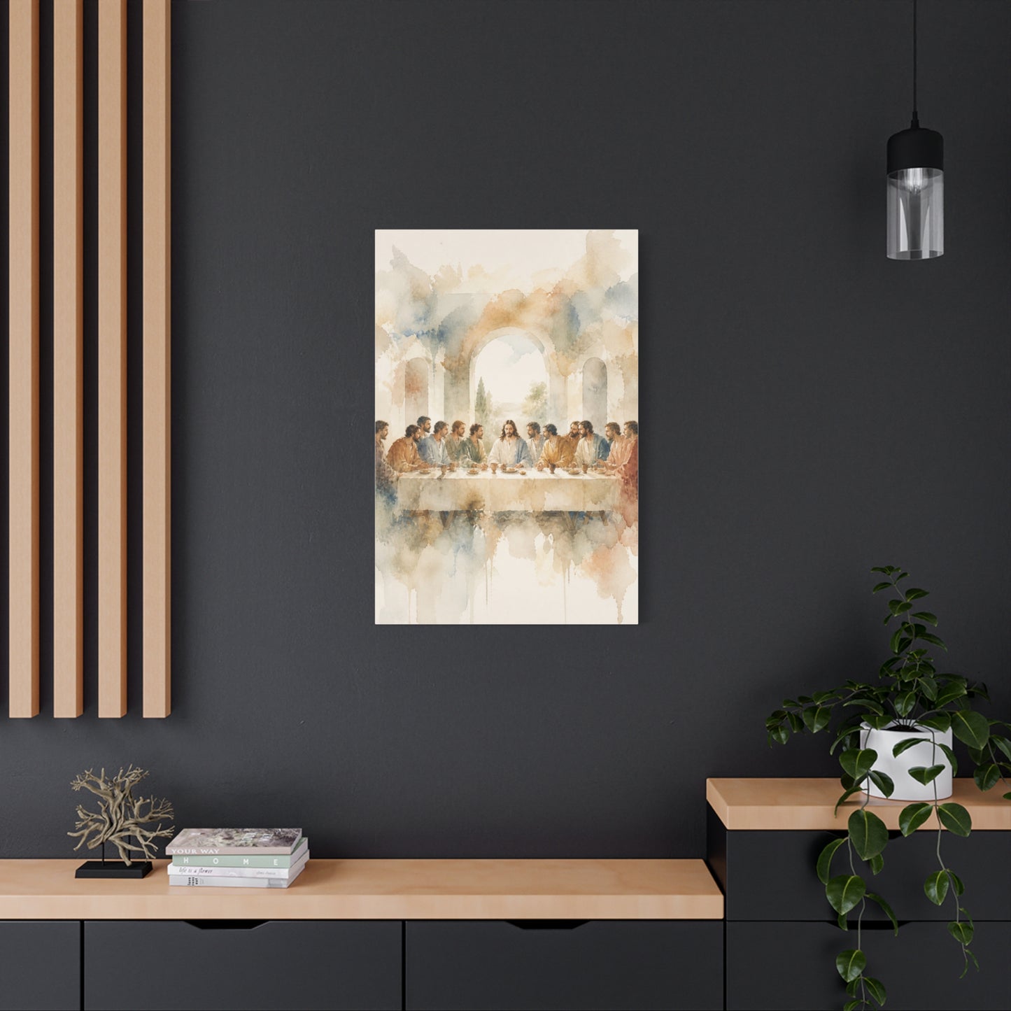 Soft Watercolor Last Supper Composition Wall Art & Canvas Print