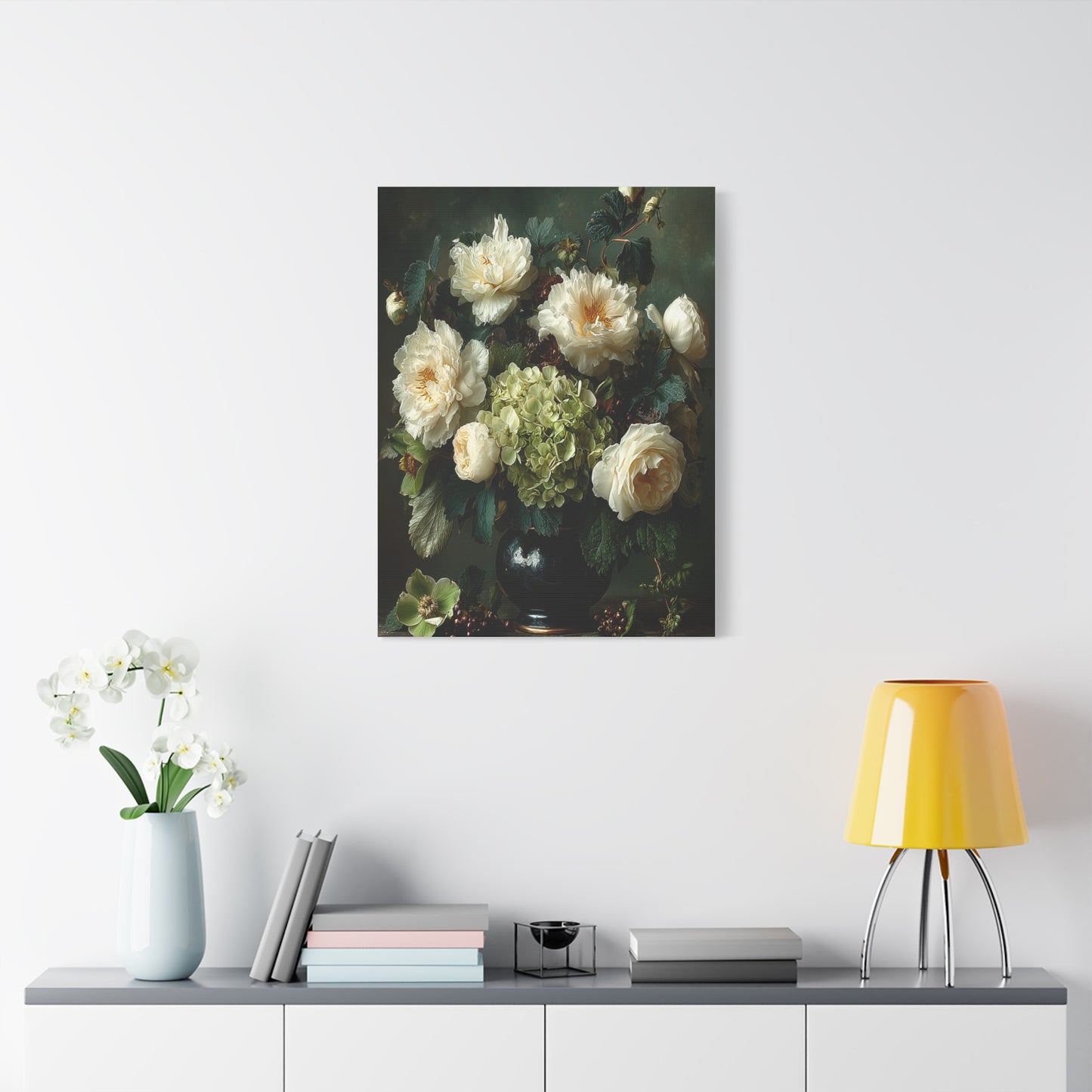 Dutch Floral Green Still Life Wall Art & Canvas Print