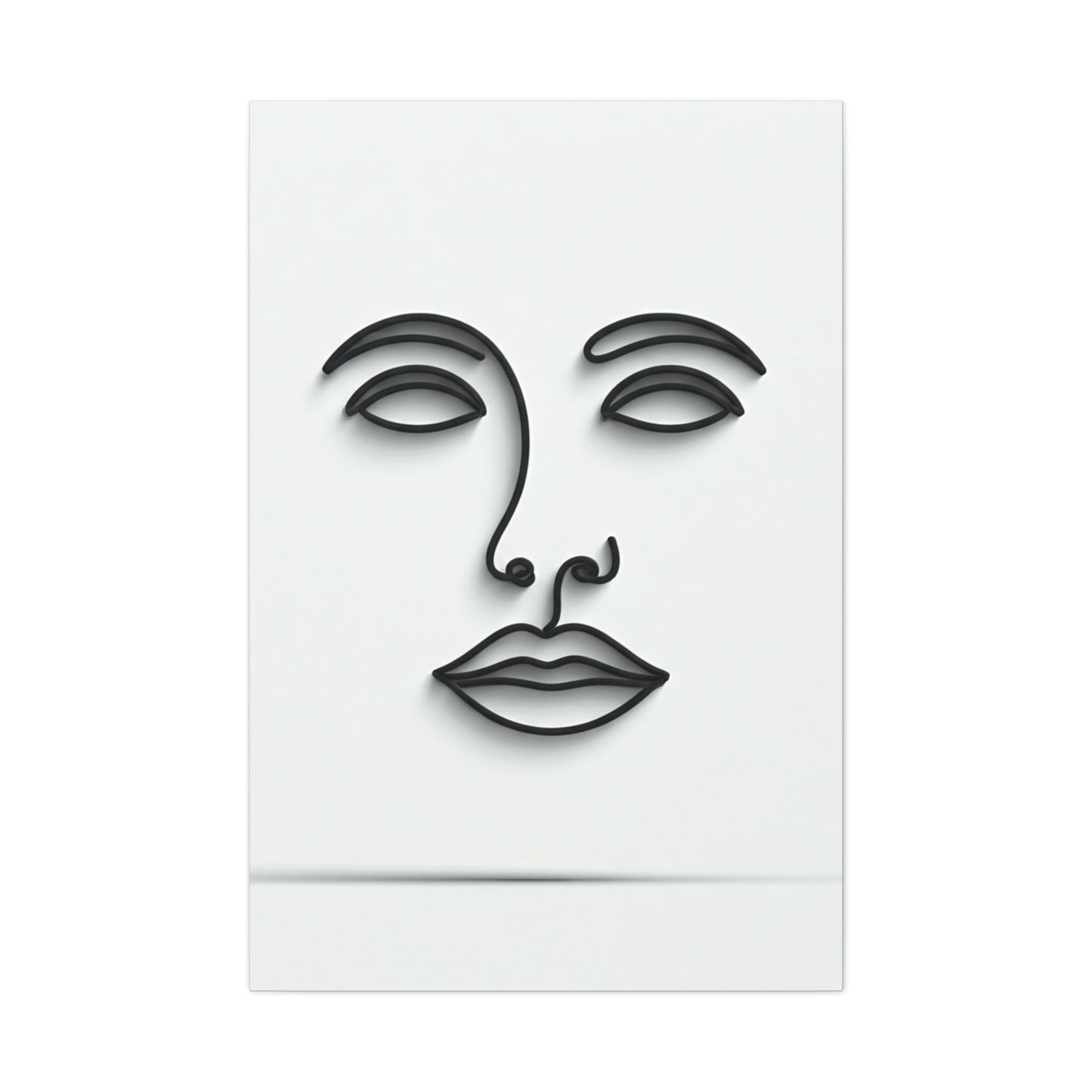 Silent Lines Minimal Face Wall Art & Canvas Print