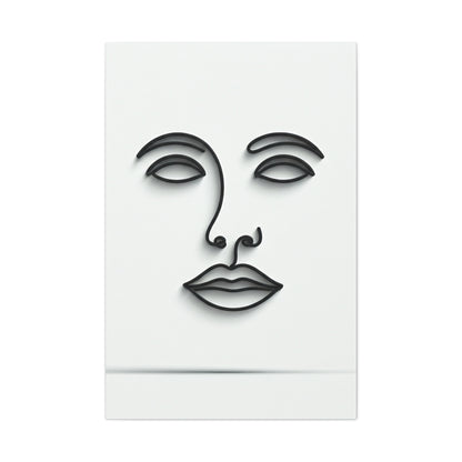 Silent Lines Minimal Face Wall Art & Canvas Print