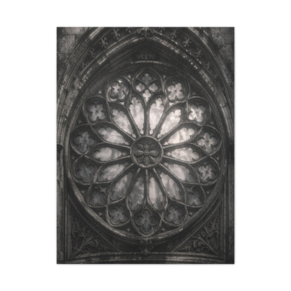 Gothic Rose Window Stone Wall Art & Canvas Print