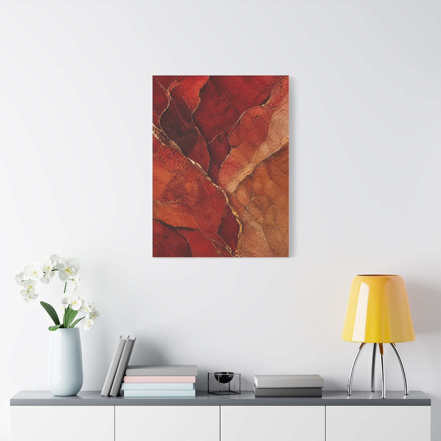 Red Geologic Mineral Abstraction Wall Art & Canvas Print