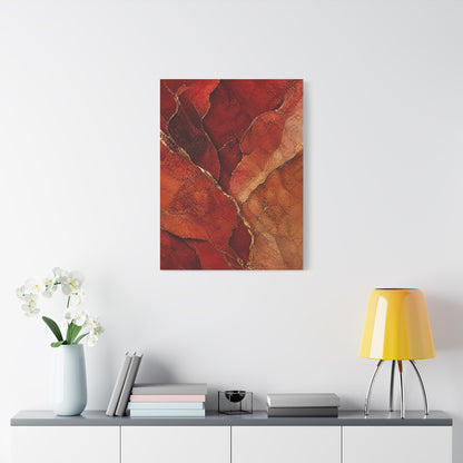 Red Geologic Mineral Abstraction Wall Art & Canvas Print