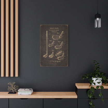 Antique Golf Club Patent Diagram Wall Art & Canvas Print