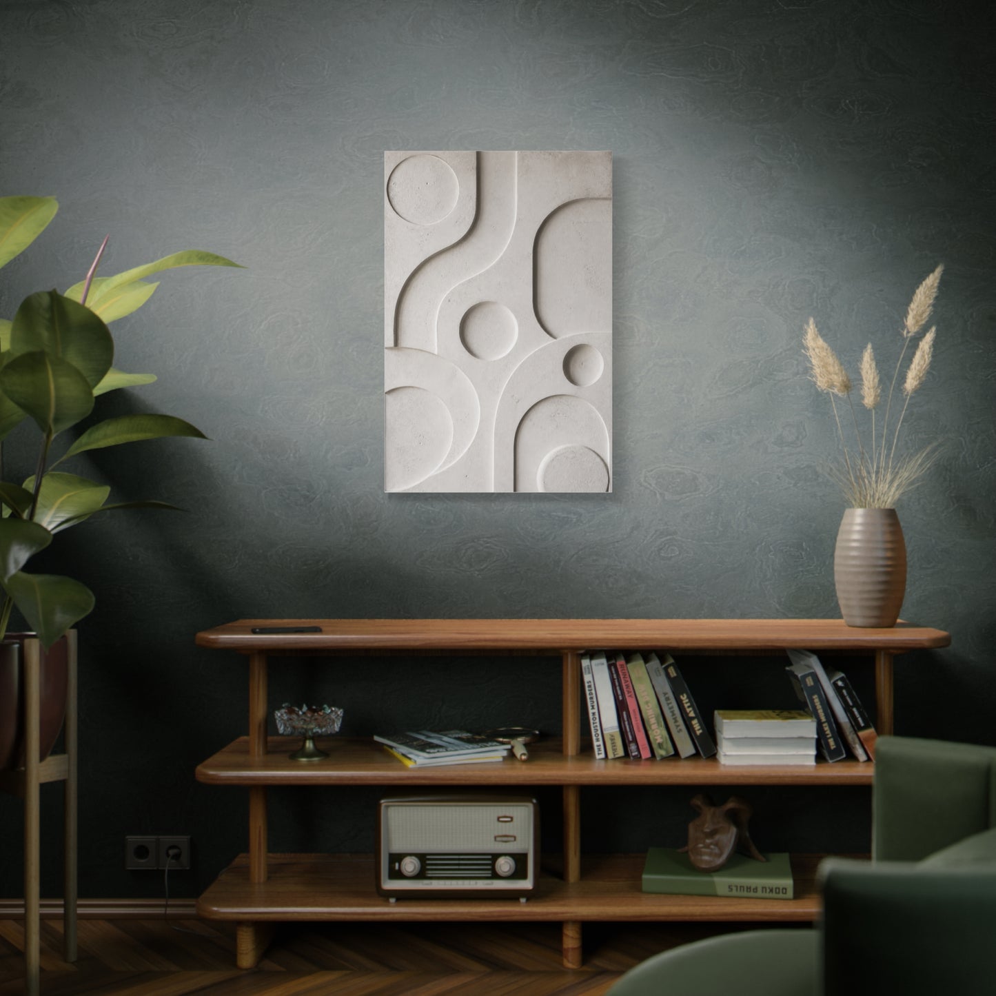 Monumental White Concrete Relief Wall Art & Canvas Print