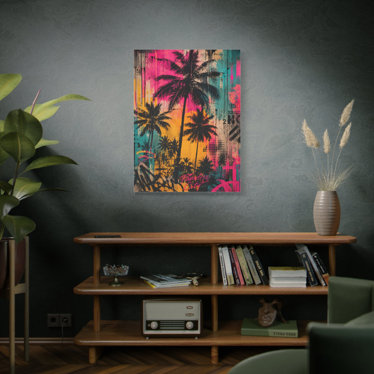 Urban Tropical Graffiti Palm Statement Tropical Wall Art & Canvas Print