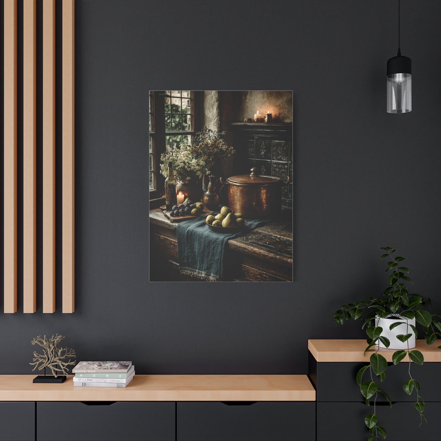 Moody Farmhouse Kitchen Still Life Wall Art & Canvas Print