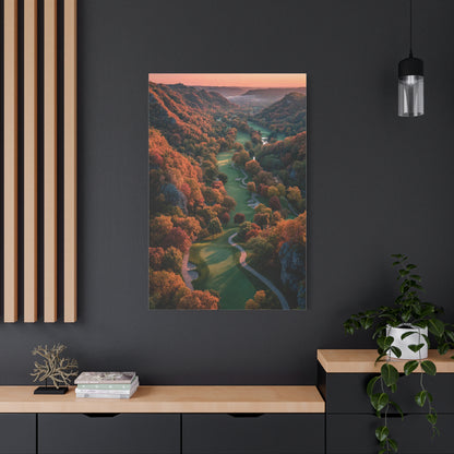 Autumn Valley Golf Course Aerial Wall Art & Canvas Print