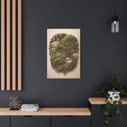 Preserved Moss & Fungi Woodland Collage Wall Art & Canvas Print