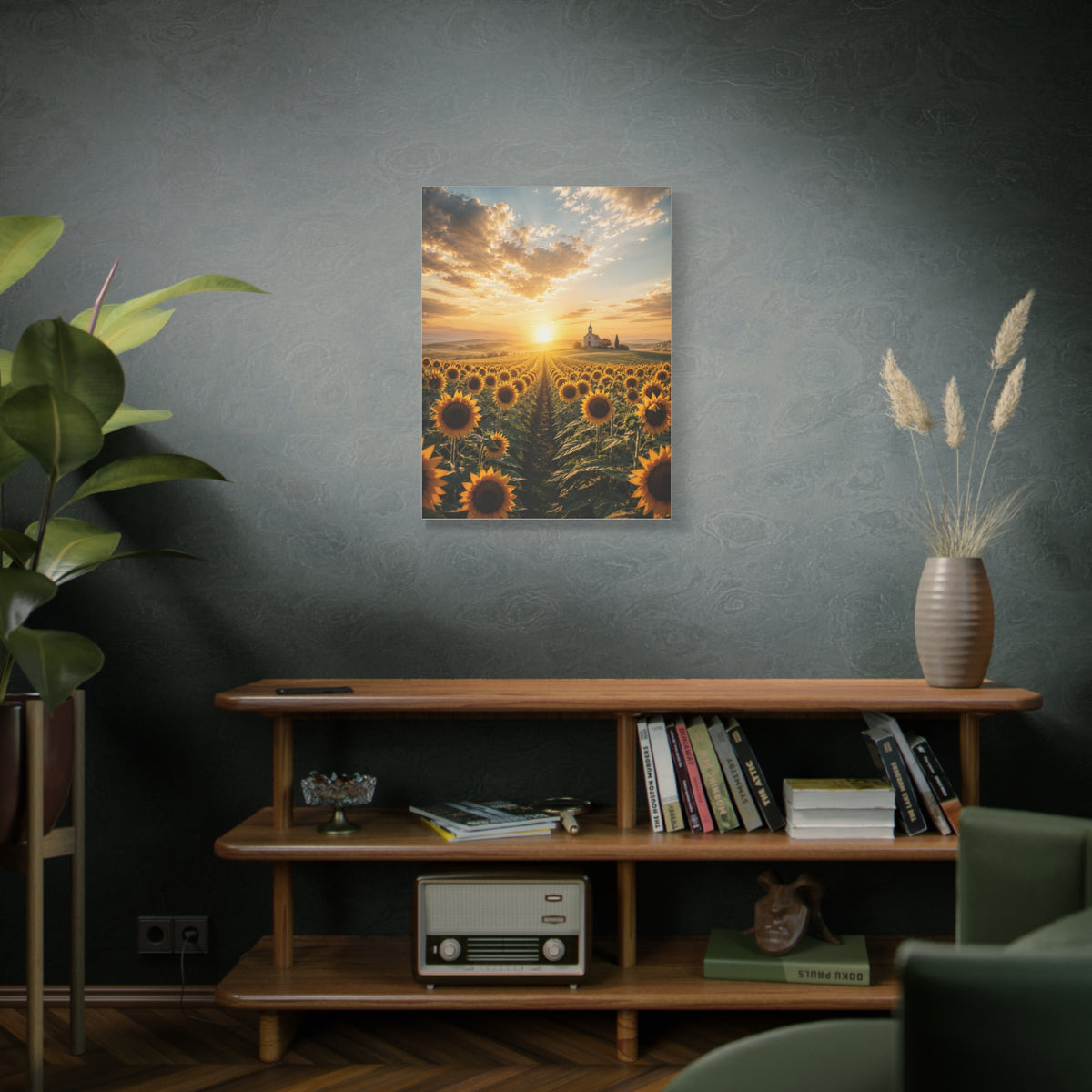 Sunflower Field Horizon Spiritual Landscape Wall Art & Canvas Print