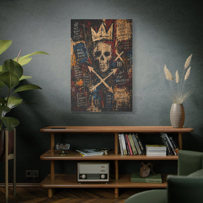 Crowned Skull Rebellion Street Wall Art & Canvas Print