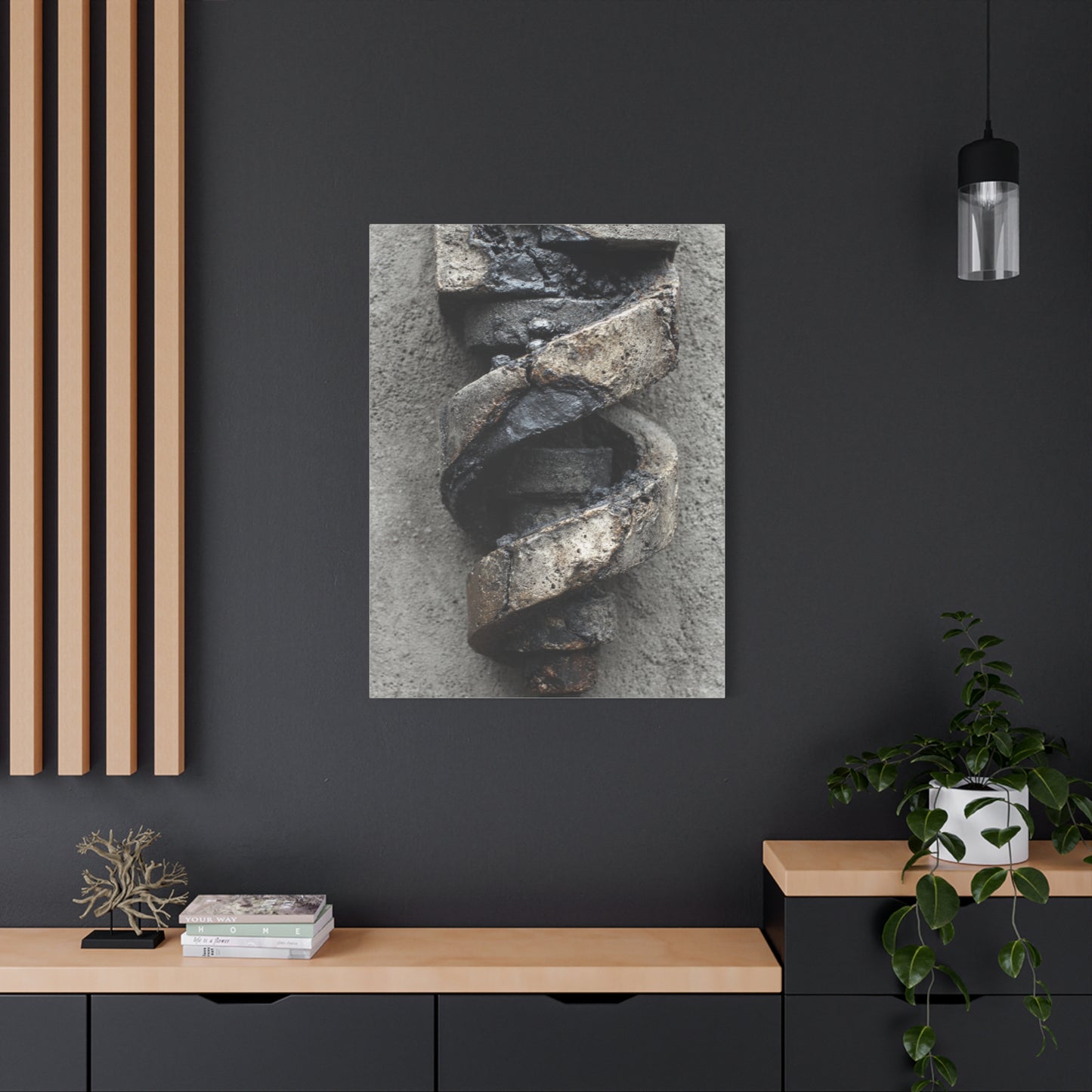 Weathered Spiral Stone Sculpture Wall Art & Canvas Print
