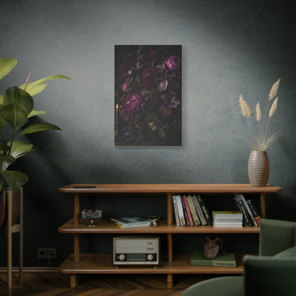 Dark Floral Still Life Candlelight Wall Art & Canvas Print