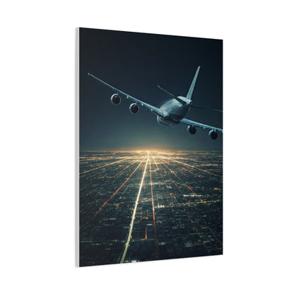 Night Runway Takeoff Journey Wall Art & Canvas Prints