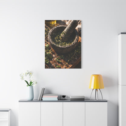 Rustic Herb Mortar and Pestle Wall Art & Canvas Print