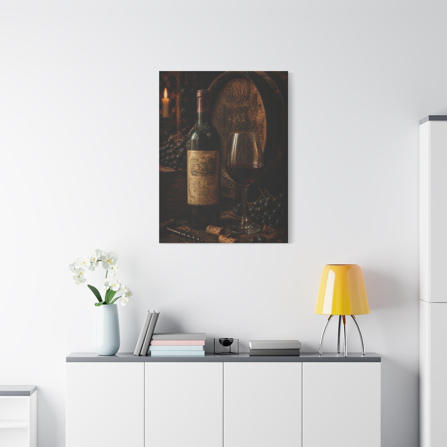 Vintage Red Wine Cellar Still Life Wall Art & Canvas Print
