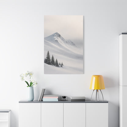 Snowy Mountain Ridge & Pines Wall Art & Canvas Print