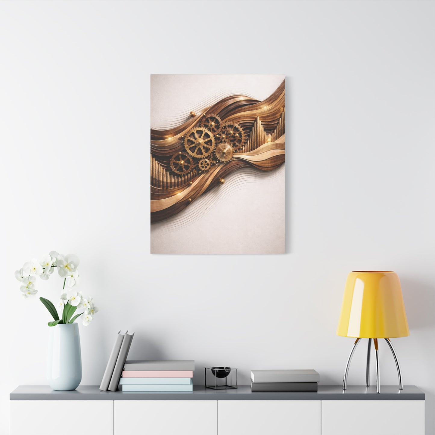 Mechanical Rhythm Wave Sculpture Wall Art & Canvas Print