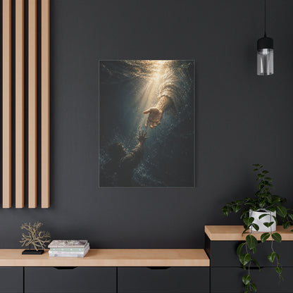 The Hand of God Rescue Scripture Wall Art & Canvas Print