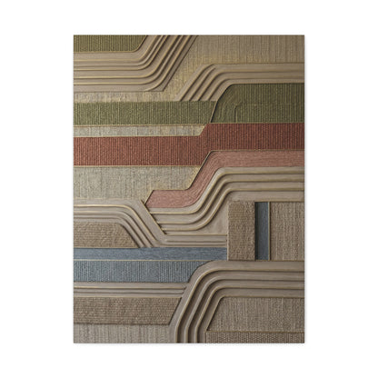 Sculpted Sisal & Plaster Geometric Wall Art & Canvas Print