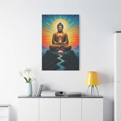 Meditative Buddha with Lotus Path
