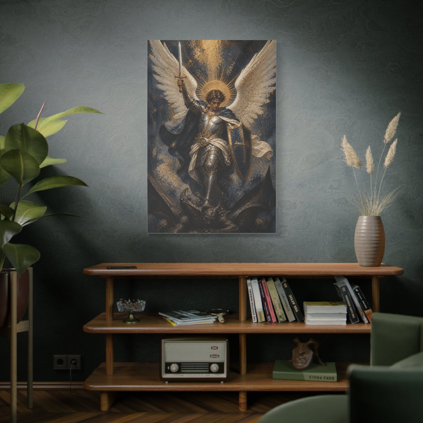 St. Michael Triumph Over Darkness Wall Art & Canvas Print